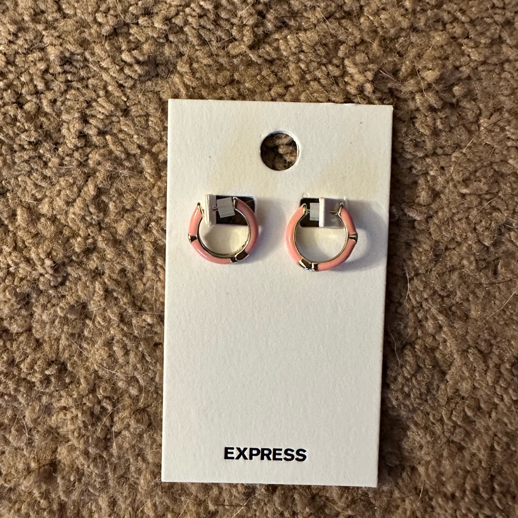 Express Pink And Gold Earrings 14$